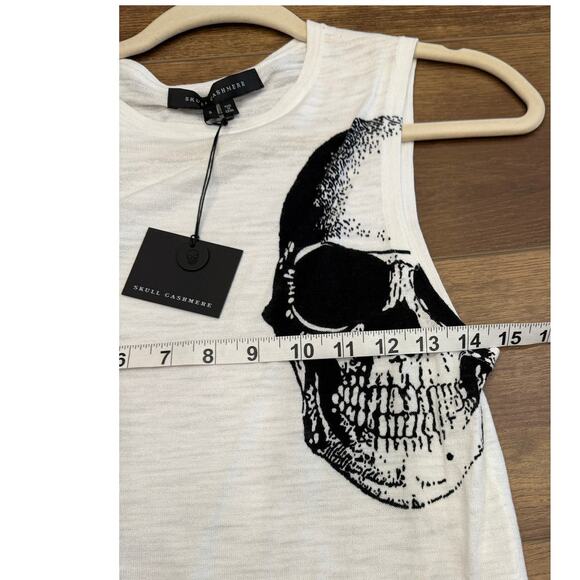 Skull Cashmere Muscle Tank with Skull Print in White size Small - Picture 9 of 9